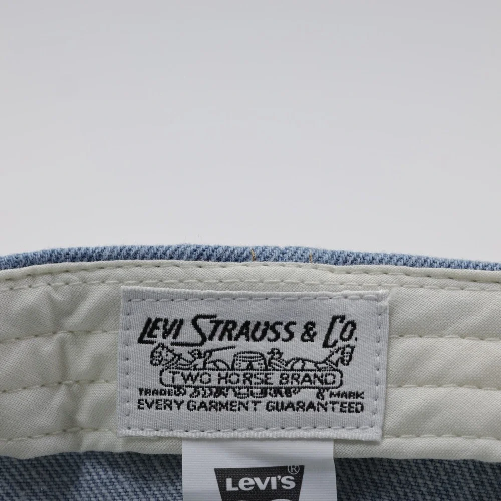 Levi's Men's Relaxed Adjustable Leather Patch Denim Dad Cap Light Blue One Size